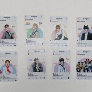 BTS Instagram Photocard Photo Card Set of 8 Transparent Jin Jungkook Jhope Jimin